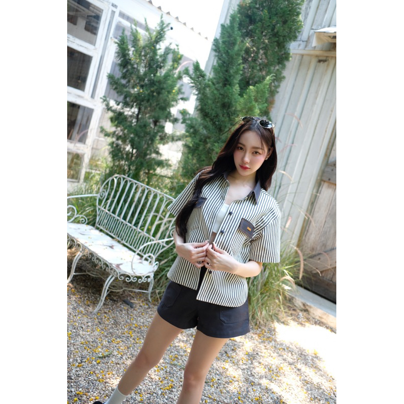 BAXKIE NAVY SHIRT AND SHORTS