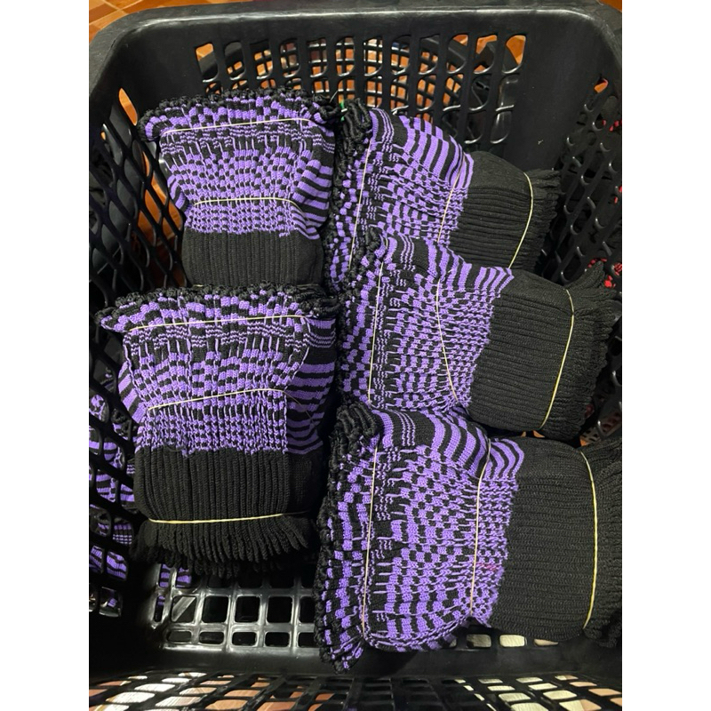 ถุงมือไนล่อน ลายขวาง🧤 💥สีม่วง1โหลมี12คู่🟣 สินค้าจากโรงงาน⚡️💥