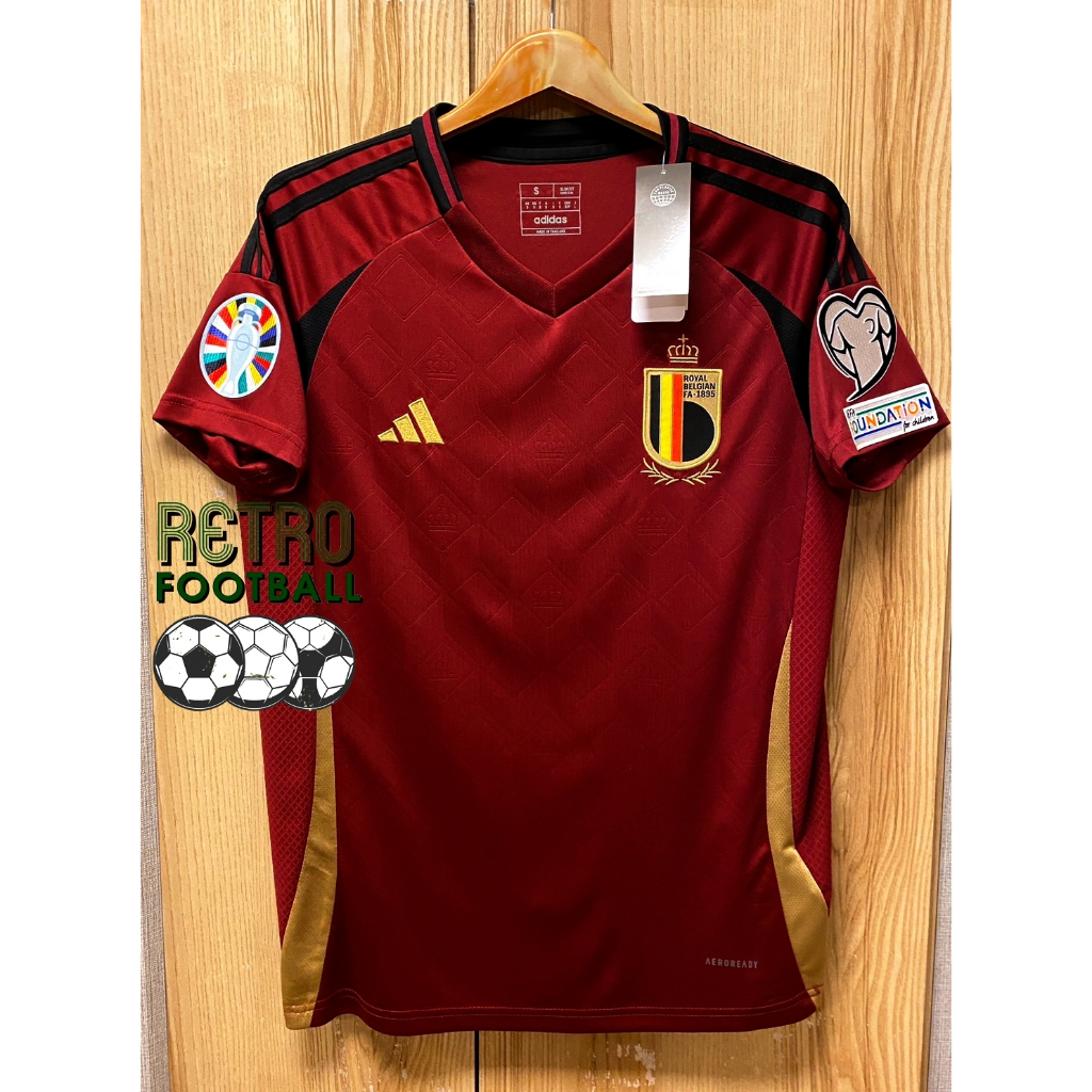 เสื้อฟุตบอล ทีมชาติ เบลเยี่ยม Home ชุดเหย้า ยูโร 2024  [ 3A ] เกรดแฟนบอล เสื้อเปล่าพร้อมอาร์ม ยูโร2ข้างตรงต้นฉบับ