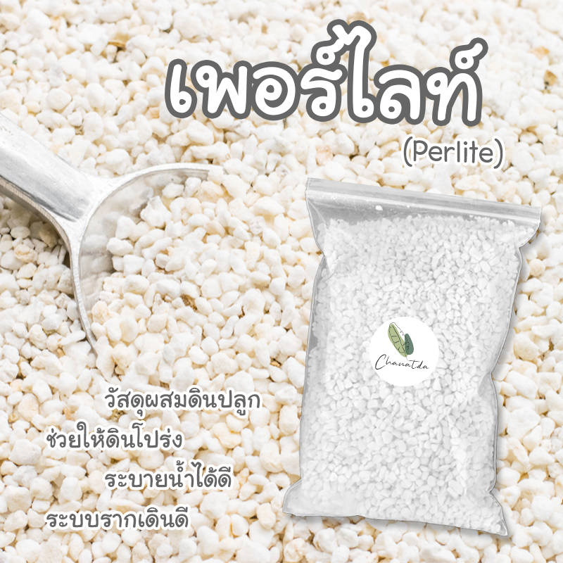 [ติดตามลด 20%] เพอร์ไลท์ (perlite) วัสดุผสมดินปลูกขนาดเม็ด 3-6mm. บรรจุ 1 ลิตร