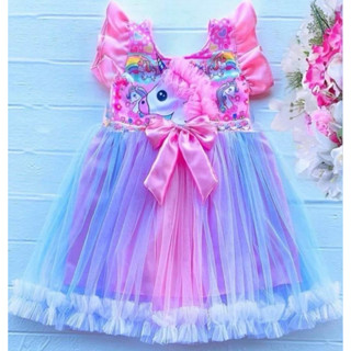 ชุดเจ้าหญิง ชุดเด็ก ยูนิคอร์นสลับสี2-7ขวบ (011)