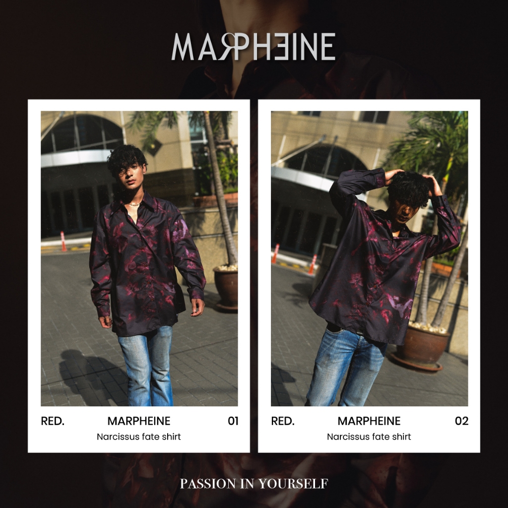 MARPHEINE | Narcissus fate Shirt  เสื้อเชิ้ตแแขนยาว [ST-NAR01] RED