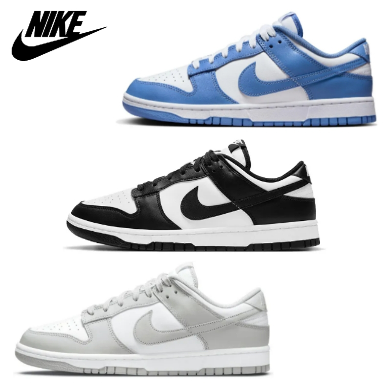 Nike Dunk Low Panda Black Grey Fog Polar Blue รองเท้าบาสสำหรับผู้ชาย และผู้หญิง（ของแท้ 100%）