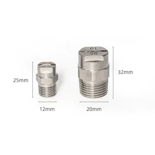 หัวฉีดสเปรย์พัดลม สแตนเลส 304 เกลียว Flat fan nozzle แข็งแรงทดทาน กันสนิม