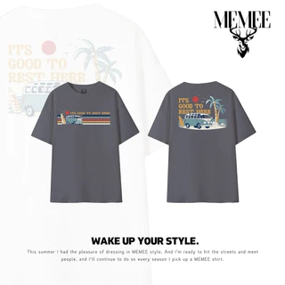 MEMEE~สกรีนหน้า-หลัง Cotton USAแท้ ผ้านุ่ม ทรงสวย คอกลม(รถ)