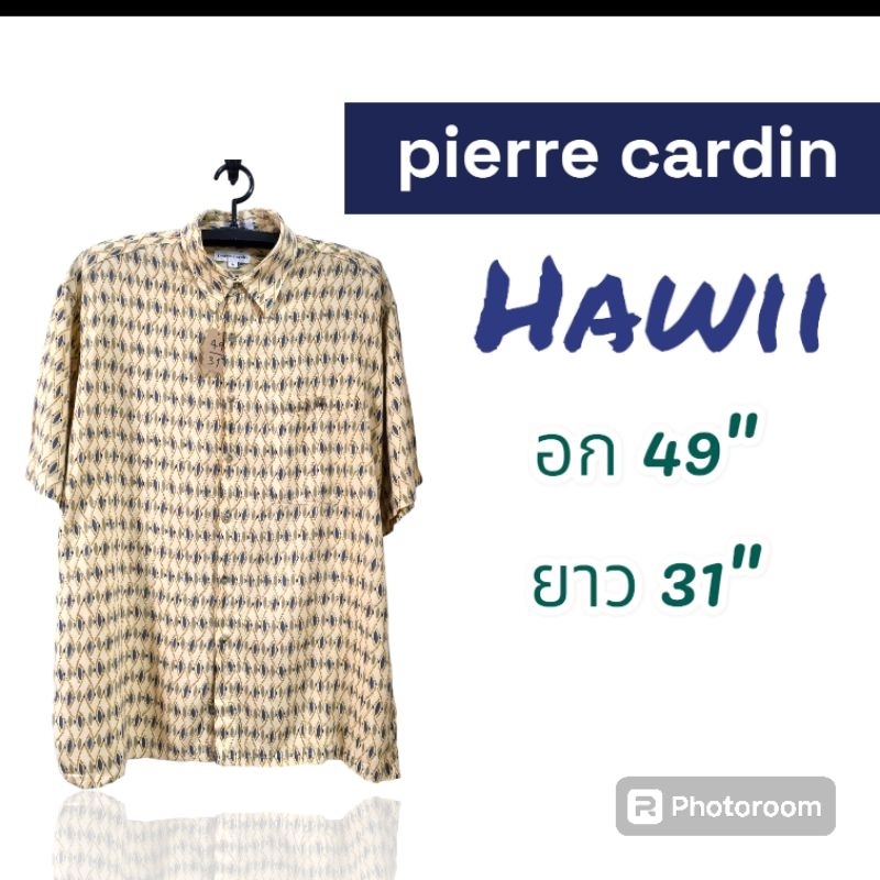 เสื้อฮาวาย Hawaii, vintage, ยี่ห้อ pierre cardin [อก 49"/ยาว 31"]
