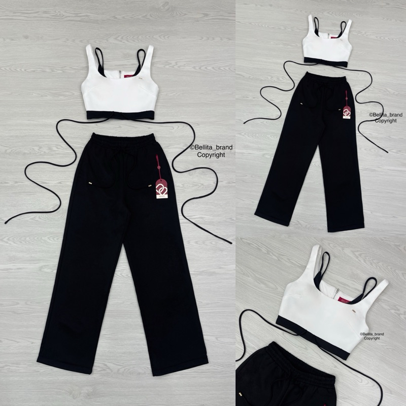 M5 งานป้าย Bellita Set ชุดเซ็ทกางเกงขายาว สำหรับผู้หญิง เสื้อผ้าแฟชั่นผู้หญิง ไซส์ S-XL