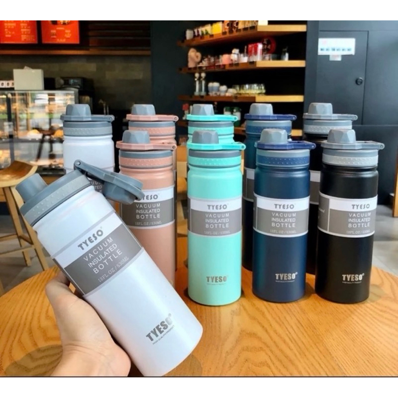 TYESOกระบอกน้ำเก็บอุณหภูมิ กระบอกเก็บร้อนและเย็น ขวดน้ำสแตนเลส 304