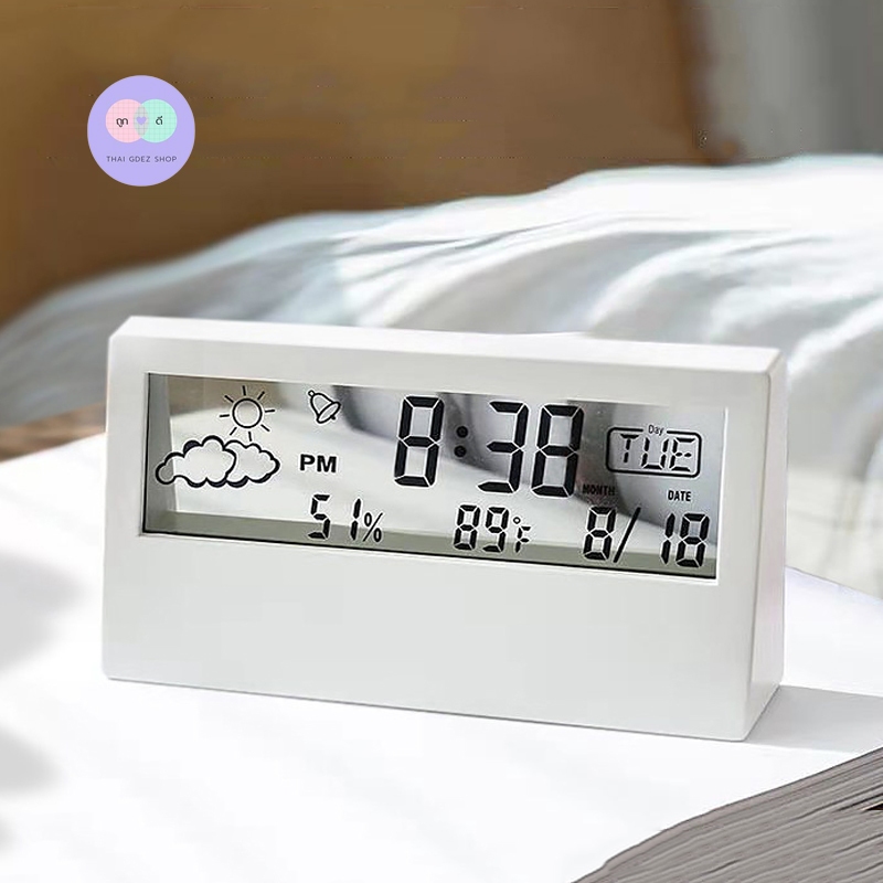 R66 นาฬิกาตั้งโต๊ะเรืองแสง นาฬิกาปลุกตั้งโต๊ะดิจิตอล LCD Clock .