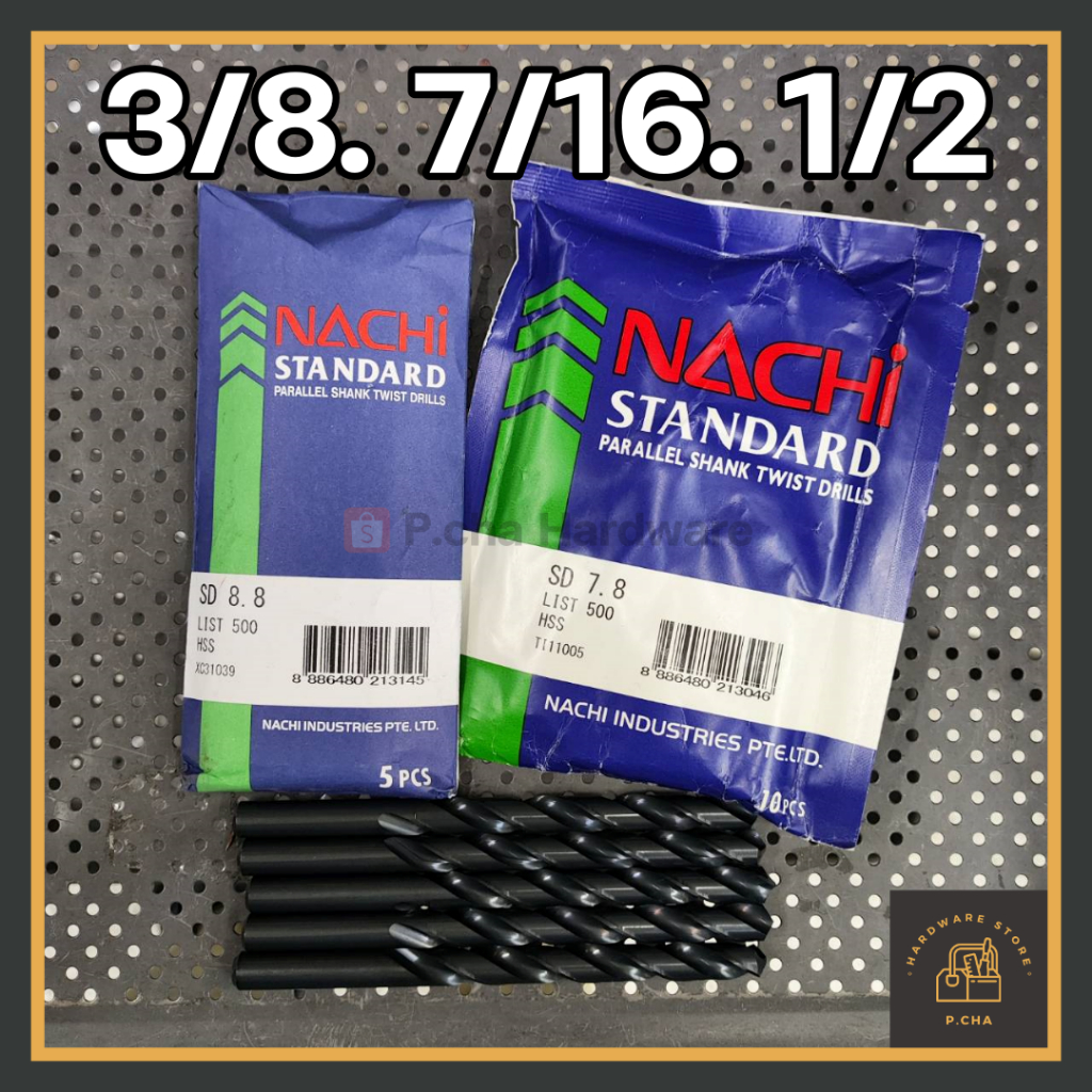 ดอกสว่านเจาะเหล็ก สแตนเลส NACHI 3/8 7/16 1/2 L501 (ราคาต่อ 1 ดอก)