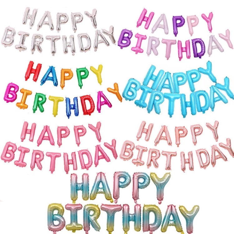 ลูกโป่งฟอยล์ Happy birthday มีหลายสี (พร้อมส่ง)