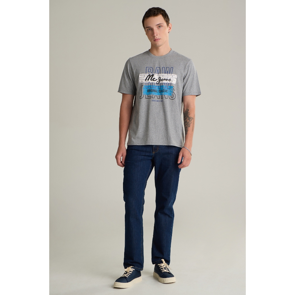 Mc jeans เสื้อยืดแขนสั้นผู้ชาย คอกลม สีเทา MTSZC07