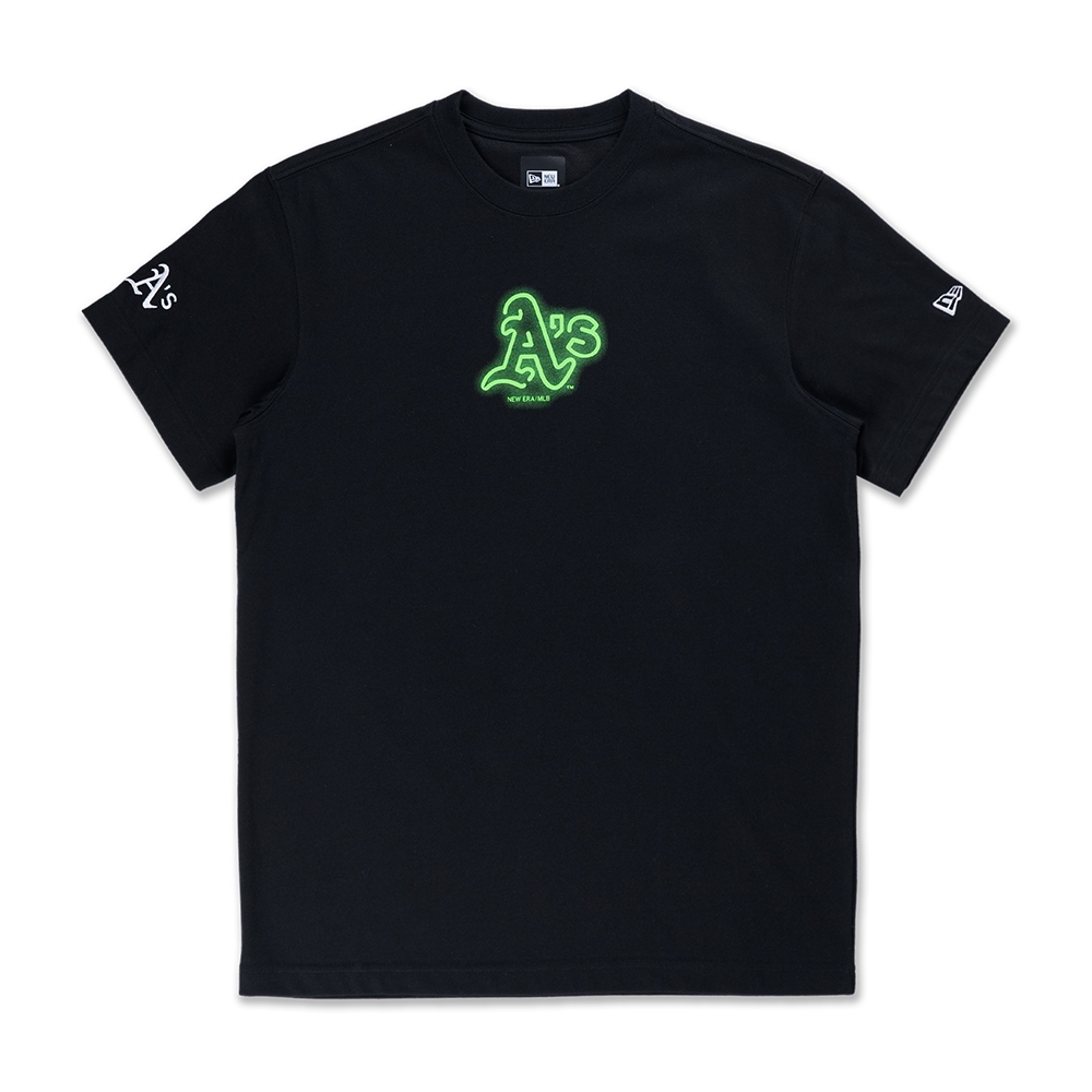 NEW ERA เสื้อ รุ่น OAKLAND ATHLETICS PARTY VIBE - SUMMER NEON BLACK REGULAR SHORT SLEEVE T-SHIRT 14148839