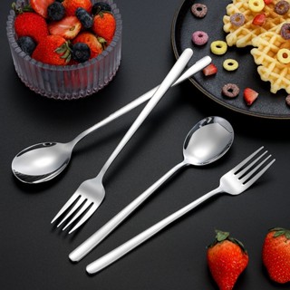 🚚COD+จัดส่งฟรี🚚ช้อน&ส้อม-เกาหลี-แสตนเลส/1คู่-ยาว 21.6 ช้อนสแ…