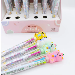 🔥แพ๊ค 36 ด้าม 9161-8006 🔥 ปากกาลูกลื่น 4 สี หัวตุ๊กตา ลายการ์ตูน น่ารัก หลากสีสัน น่าใช้ เครื่องเขียนสำนักงาน โรงเรียน🎀