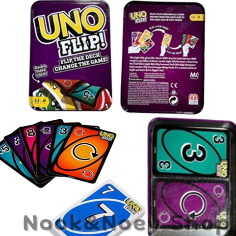 พร้อมส่ง UNO กล่องเหล็ก อูโน่ FLIP และ ดั่งเดิม ไพ่อูโน่ การ์ดเกม เล่นได้หลายคน