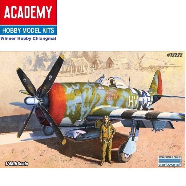 โมเดลเครื่องบิน Academy 12222 P-47D Thunderbolt GABRESKI scale 1/48