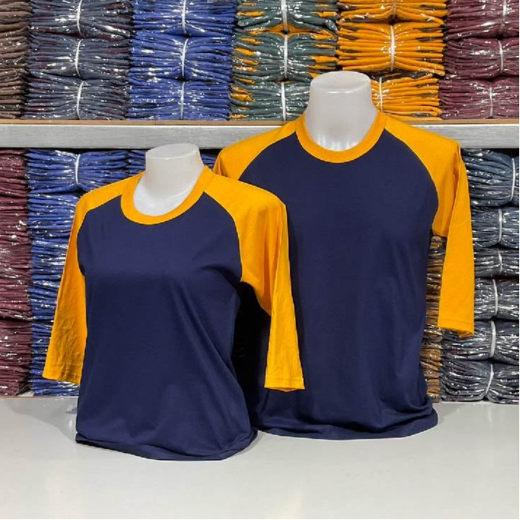 เสื้อสโลปแขนสามส่วนคอกลมผ้าcotton