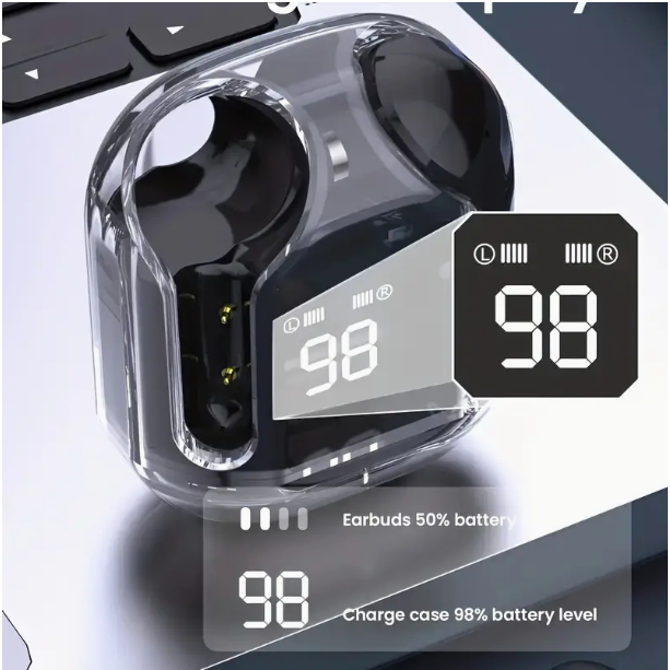 ชุดหูฟังบลูทู ธ ไร้สายBluetooth 5.3 มาพร้อมหหน้าจอ ดิจตอล บลูทูธเบสหนัก รุ่นใหม่ TWS สีโปร่งใส หูฟังไร้สาย หูฟังรุ่นใหม่ - รูปที่ 3