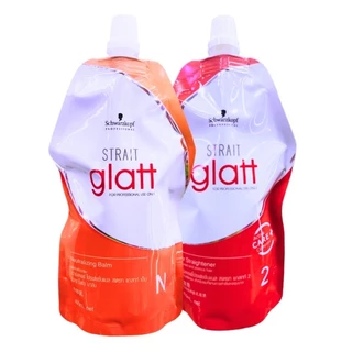 (Glatt แบบถุง) **แพคเกจใหม่** ครีมยืดผม Schwarzkopf Strait Glatt ชวาร์สคอฟ ยืดผม แกรท มี 2 สูตร ขนาด 400 มล. x 2