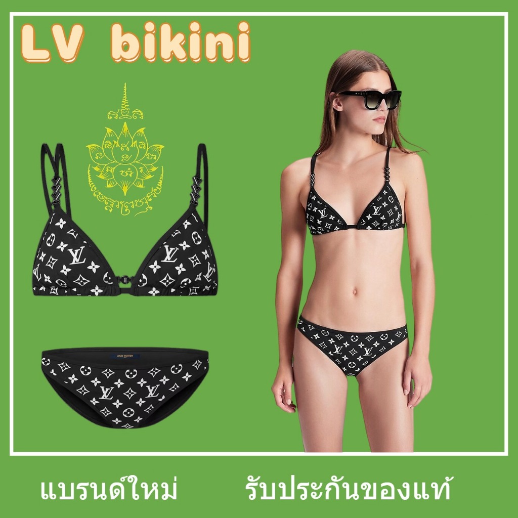 ของใหม่ของแท้ 100%/Louis Vuitton classic bikini graphic monogram/ชุดว่ายน้ำ/สีดำ/LV