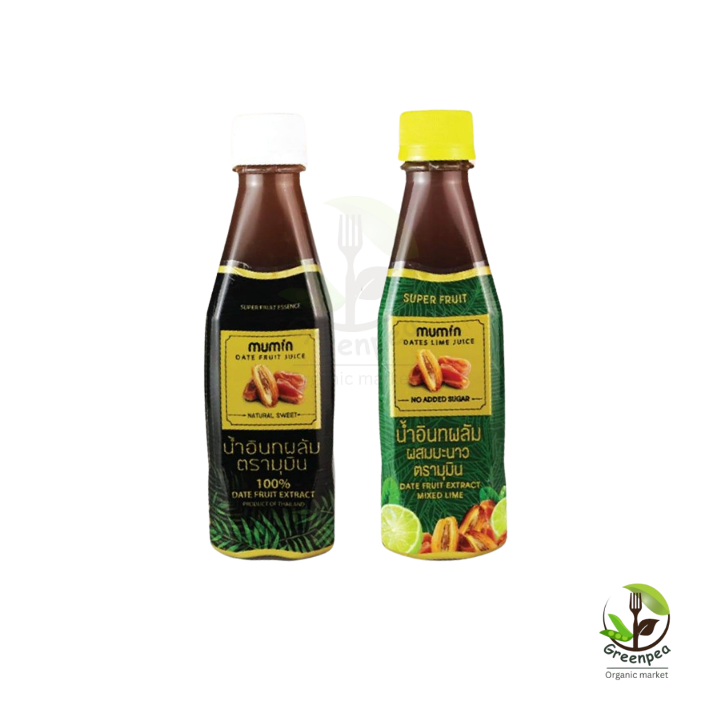 น้ำอินทผาลัม Mumin 100%  300ml.มี 2สูตร สกัดจาก อินทผาลัมแท้ ไม่ผสมน้ำตาล Date fruit Juice จัดส่งทุก