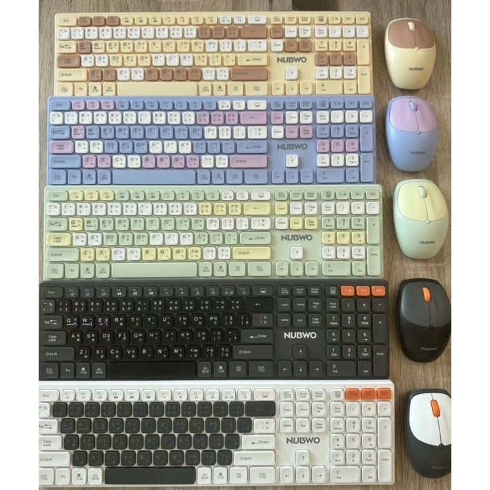 ส่งจากไทย ชุดเมาส์คีย์บอร์ดไร้สาย Nubwo NKM-631 Keyboard+Mouse Dual mode Wireless+Bluetooth แป้นพิมพ