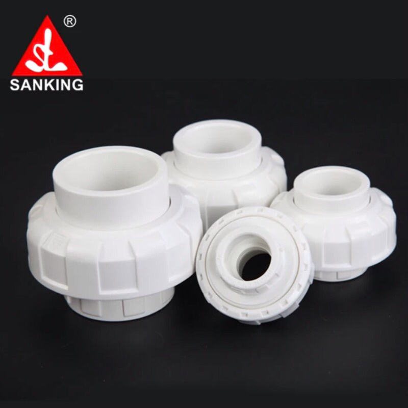 ท่อน้ำตู้ปลา Sanking Union U-PVC 20 - 50 mm. แบบสวมสีขาว