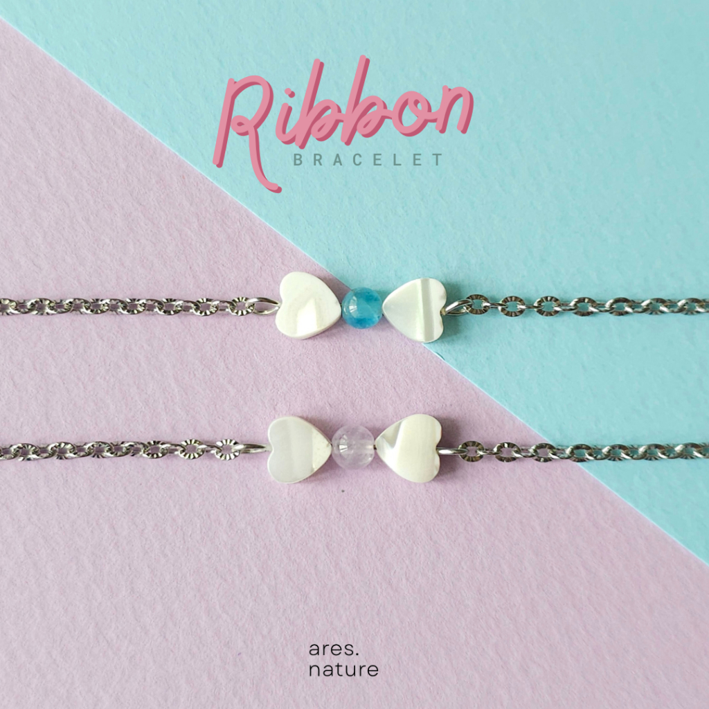 ares.nature - สร้อยข้อมือหิน รุ่น Ribbon เลือกหินเองได้ กำไลหิน