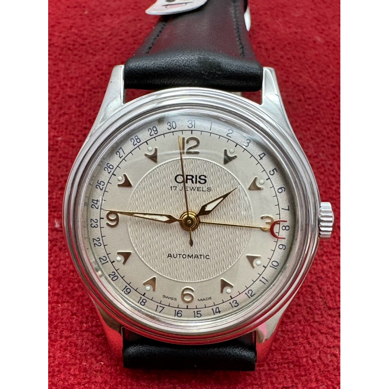 ORIS 17 Jewels Automatic  เข็มชี้วันที่ก้ามปู ตัวเรือนสแตนเลส นาฬิกาผู้ชาย มือสองของแท้