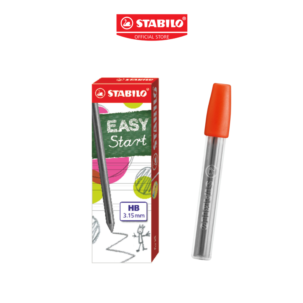 STABILO ไส้ดินสอ EASYergo ขนาด 1.4 และ 3.15 มม.ความเข้ม HB กล่อง 6 ชิ้น