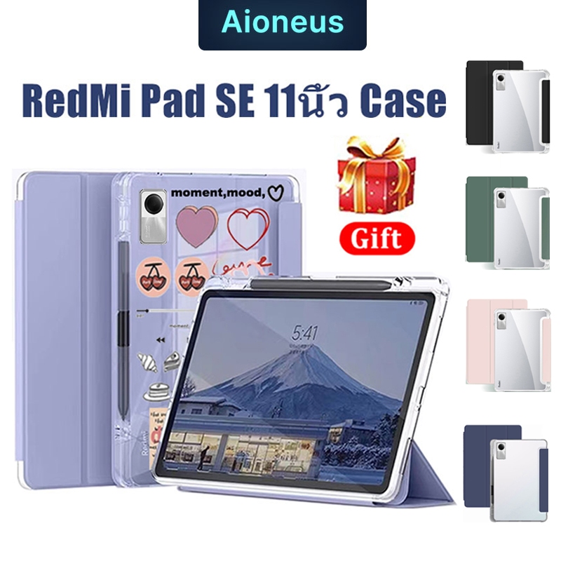 ใช้สำหรับ Redmi Pad SE เคส พร้อมถาดใส่ปากกา Case ฝาพับโปร่งใส cover เคส พับได้ สําหรับ Case ใช้กับ RedMi Pad SE 2023 11