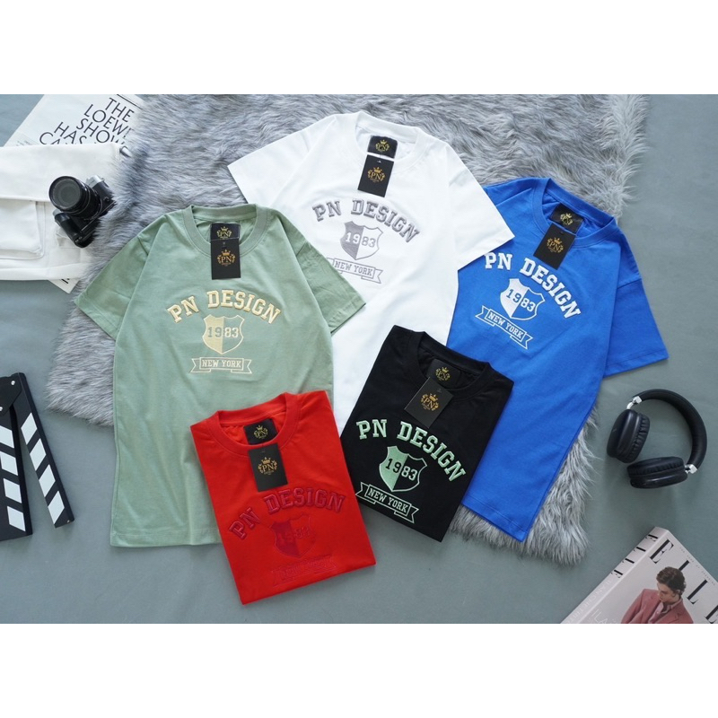เสื้อแขนสั้นPN DESIGN(โลโก้1983) S-4xl หญิงชายใส่ได้ คอกลม