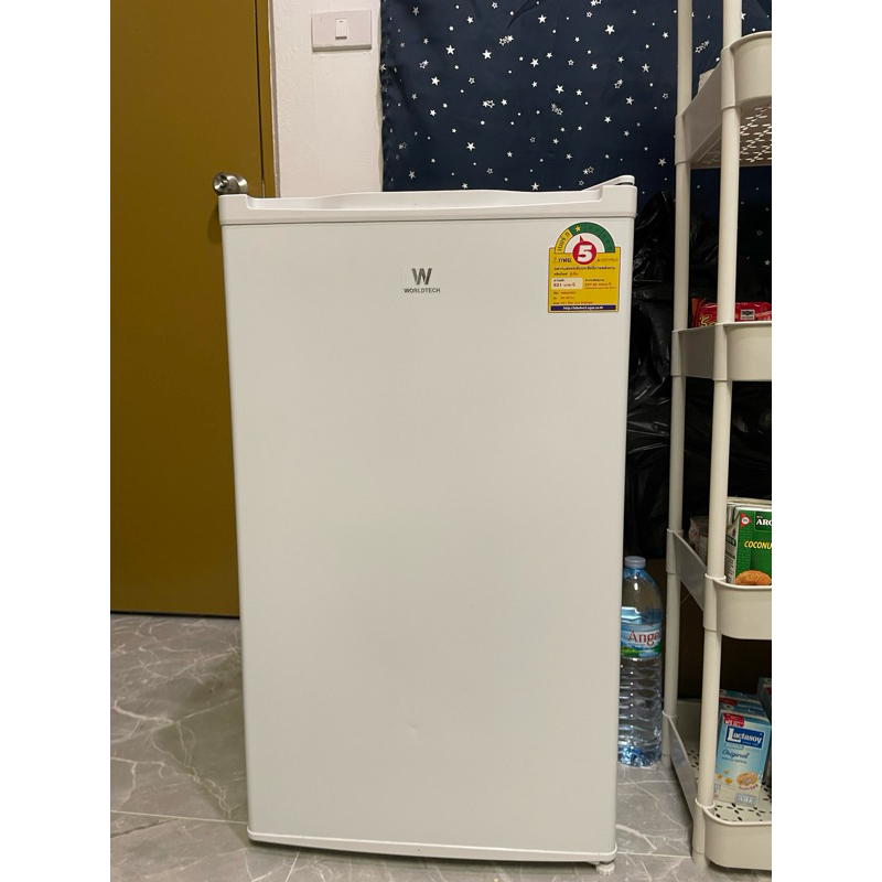 Worldtech ตู้เย็นมือสอง 3.3 คิว รุ่น WT-RF101 ตู้เย็นขนาดเล็ก ความจุ 92 ลิตร ประหยัดไฟเบอร์ 5