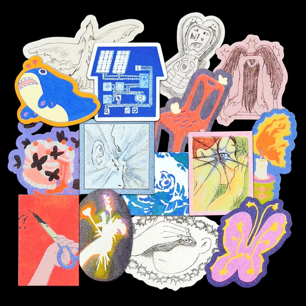 สติ๊กเกอร์ wunmoon ไดคัท handmade sticker พิมพ์สีพิเศษ ไม่กันน้ำ แบรนด์ Two in Row