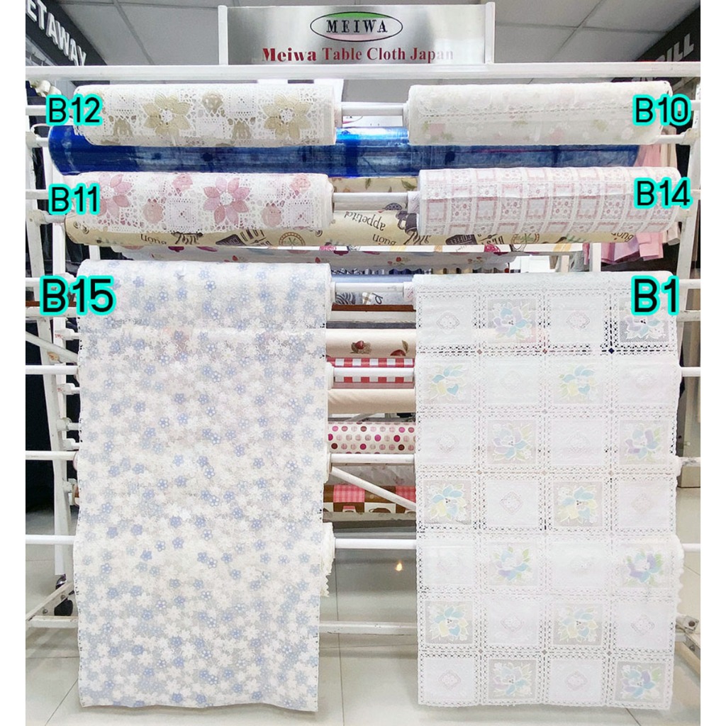[ขายเป็นเมตร] MEIWA ผ้าปูโต๊ะ ผ้ายางลูกไม้ PVC หน้ากว้าง 50ซม. ยี่ห้อเมว่า จากประเทศญี่ปุ่น