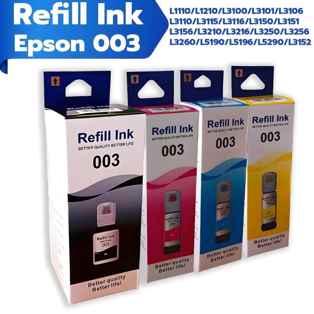 ✨ หมึกเติม เอปสัน 003 💎น้ำหมึกเทียบเท่าเกรดพรีเมี่ยม For  L3210 / L3250  ราคาถูก  / หมึกพิมพ์  เครื่องปริ้น EPSON 003