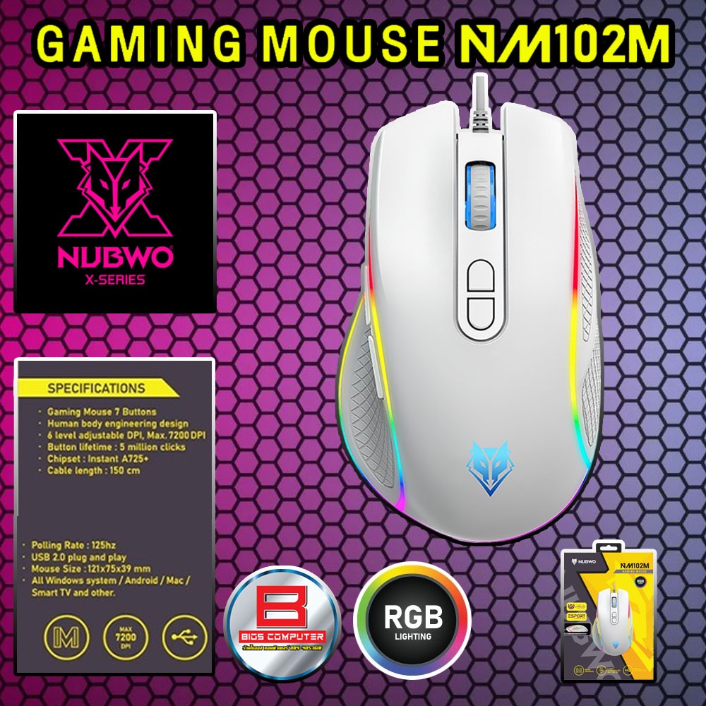 เมาส์ Nubwo NM-102M Gaming Mouse