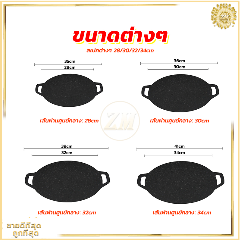 ถาดอบมัลติฟังก์ชั่น กระทะปิ้งย่างสไตล์เกาหลี กะทะ กระทะเคลือบหินอ่อน BBQ เคลือบกันติด ร้อนเร็ว อาหารสุกไวทั่วถึงกัน - รูปที่ 7