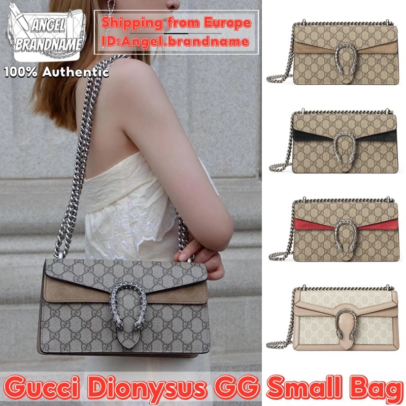 👜กุชชี่ GUCCI Dionysus GG Small Rectangular Shoulder Bag 25cm กระเป๋า สุภาพสตรี/กระเป๋าสะพายไหล่
