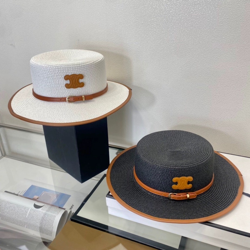 Narankstyle 🇹🇭 หมวกสานคัพเค้ก แต่งเข็มขัด หมวกสานผู้หญิง หรูหรา แฟชั่นฤดูร้อน สไตล์เกาหลี รุ่นA777 ส