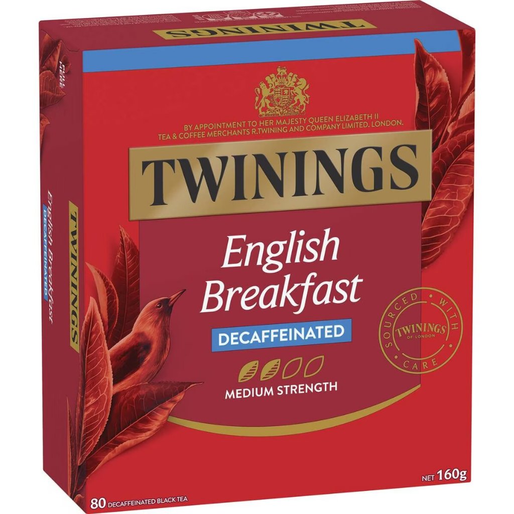 ชาทไวนิงส์ อิงลิช เบรคฟาสต์ ปราศจากคาเฟอีน 80 ถุง/ Twinings English Breakfast Tea Bags Decaffeinated 80 Pack