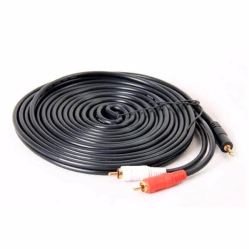 สาย Aux to RCA 1 ออก 2 Cable (สีขาว/แดง) สายสัญญาณเสียง ความยาว 1.5เมตร 3เมตร 5เมตร 10เมตร 15เมตร 20เมตร
