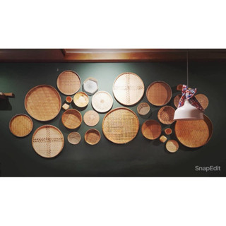 กระด้งติดผนัง (ชุดขายดี)  !! ตกแต่งร้านอาหารคาเฟ่ ตกแต่งผนัง