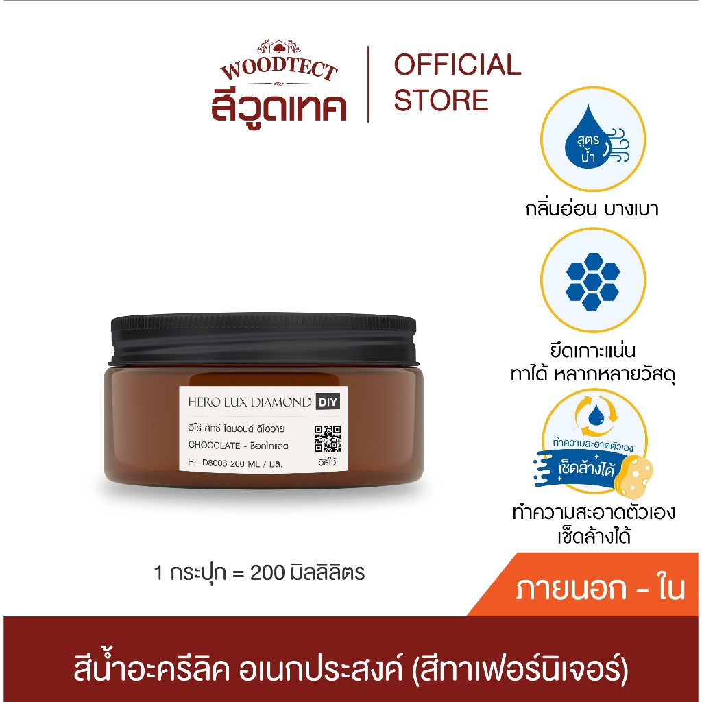 ฮีโร่ ลักซ์ ไดมอนด์ สีน้ำอะคริลิก อเนกประสงค์ สำหรับทาผนัง เฟอร์นิเจอร์ งาน DIY