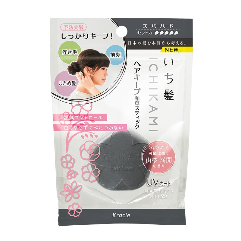 ICHIKAMI HAIR STICK SUPER HARD SAKURA SCENT 13 g / ผลิตภัณฑ์จัดแต่งทรงผม เก็บลูกผม, ผมหน้าม้า, รวบผมได้อยู่ทรงแน่นหนา
