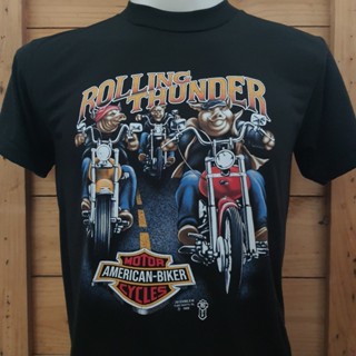 เสื้อ3dฮาเลย์หมูrolling thunder ผ้าบางไม่มีตะเข็บข้างชายเย็บ…
