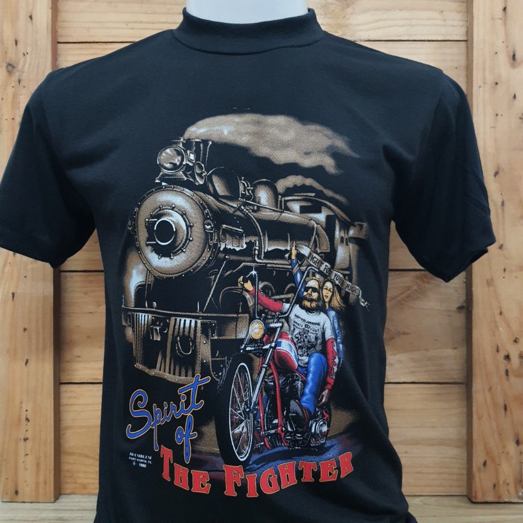 เสื้อ3dฮาเลย์​​Sprit of the fighter ไม่มีตะเข็บข้างชายเย็บเดี่ยวคอกลมสีดำ ผู้ชาย ผู้หญิง