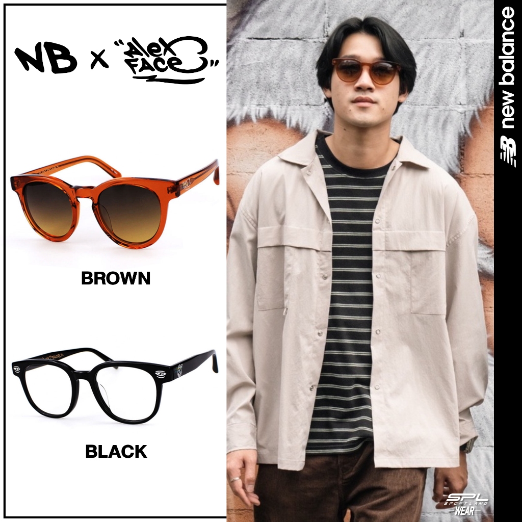 New Balance นิวบาลานซ์ แว่นกันแดด Alex Face ShinyBlack NB06214ZX-ALX-51 / Transprarent NB02020ZX-ALX-49 (6200)