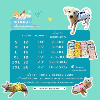🇹🇭พร้อมส่งจากไทย❗️เสื้อทำหมัน ชุดกันเลียแมว ชุดกันเลียหมา ใส่หลังผ่าตัด กันเลียแผล พร้อมส่งมีหลายไซส์